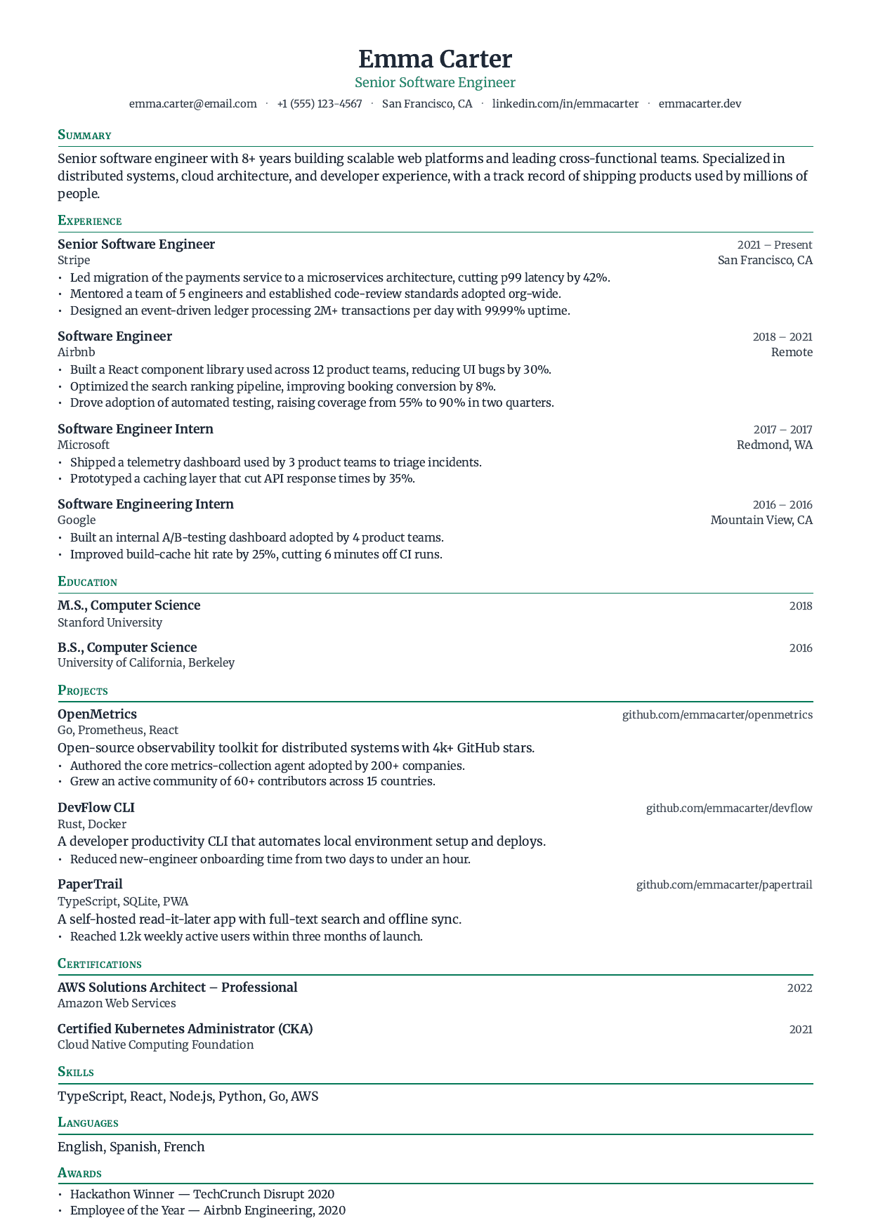 Annual Report resume template
