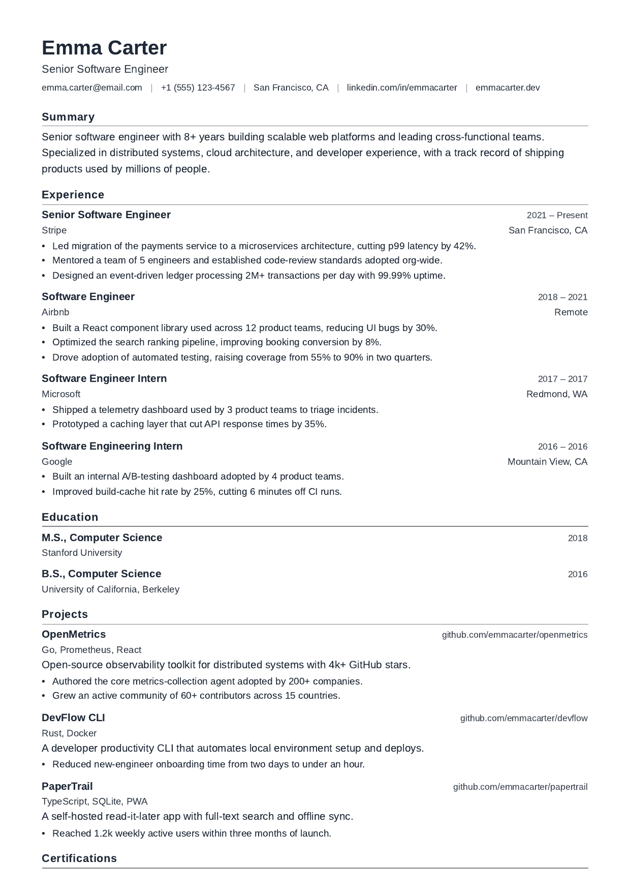 Standard Issue resume template