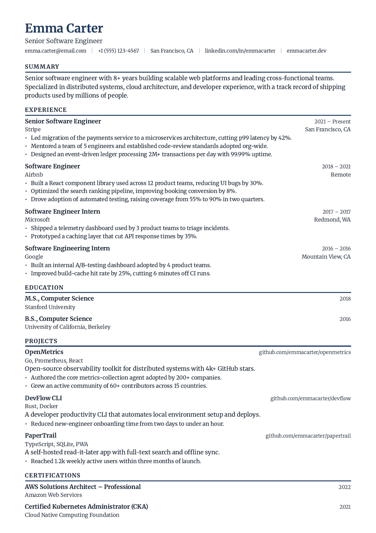 Atlas Ledger resume template