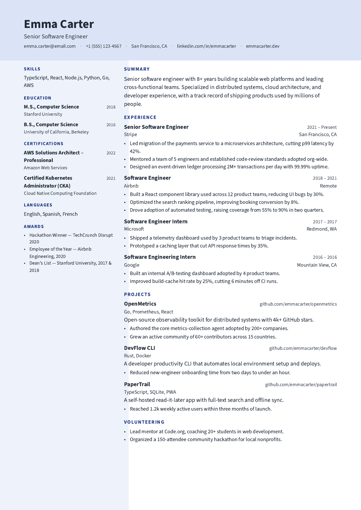 Atrium resume template