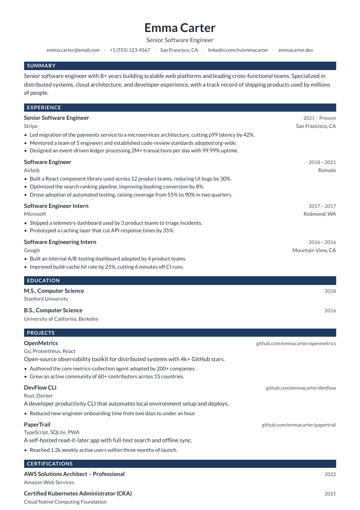 Bandstand resume template
