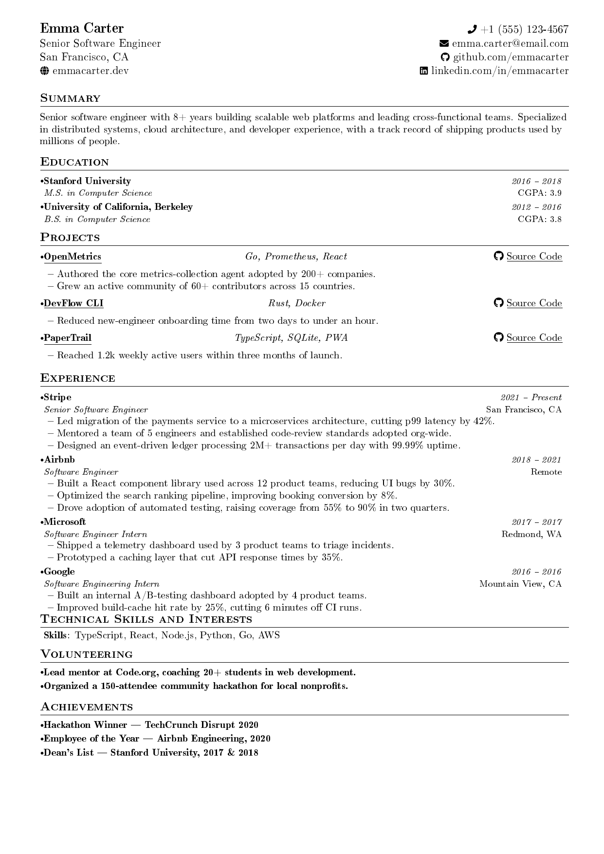 Facilities Engineer resume template
