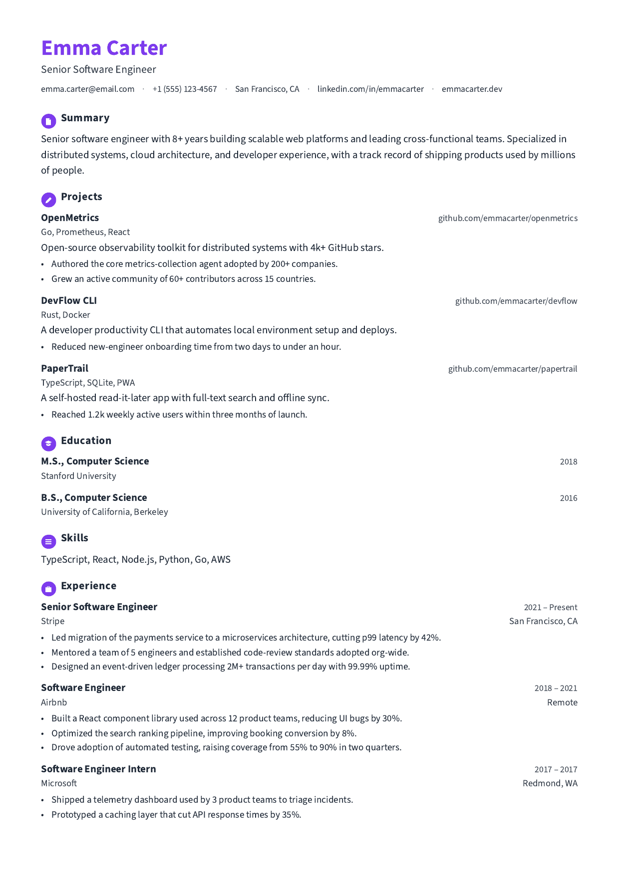 Bright Badge resume template