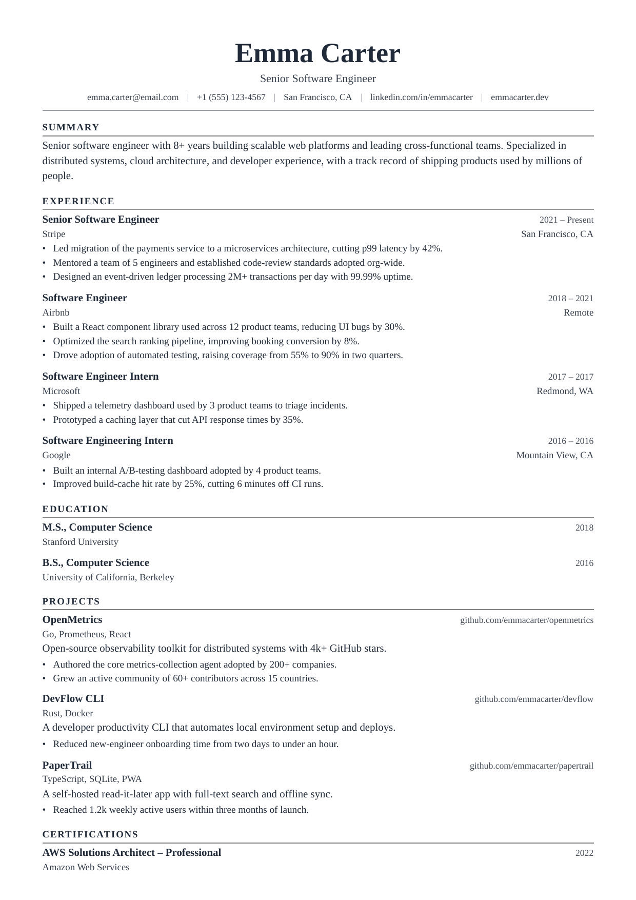 Broadsheet resume template