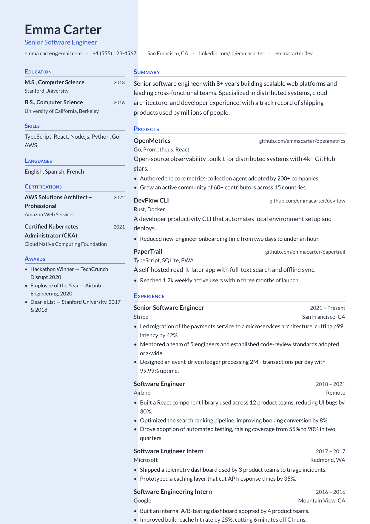 Campus Gate resume template
