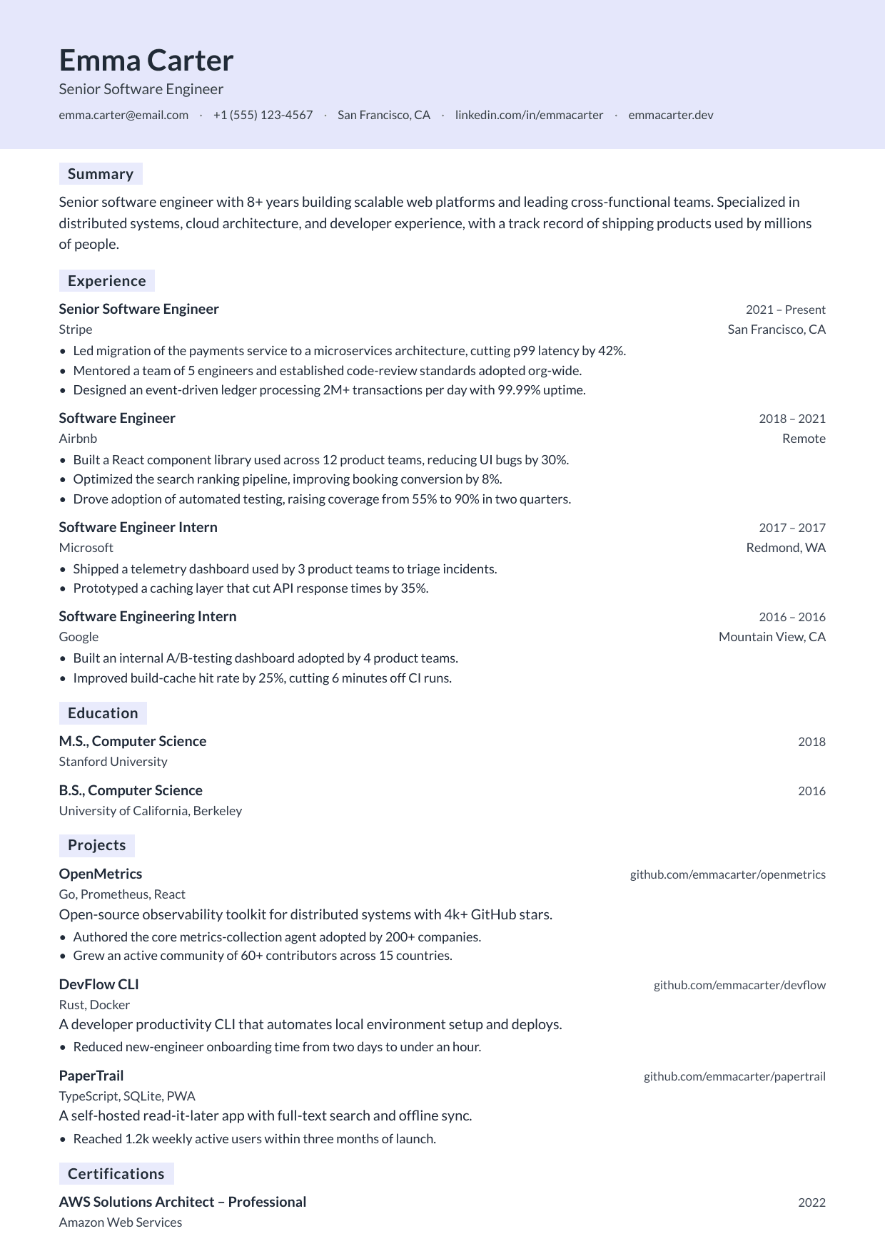 Case Notes resume template