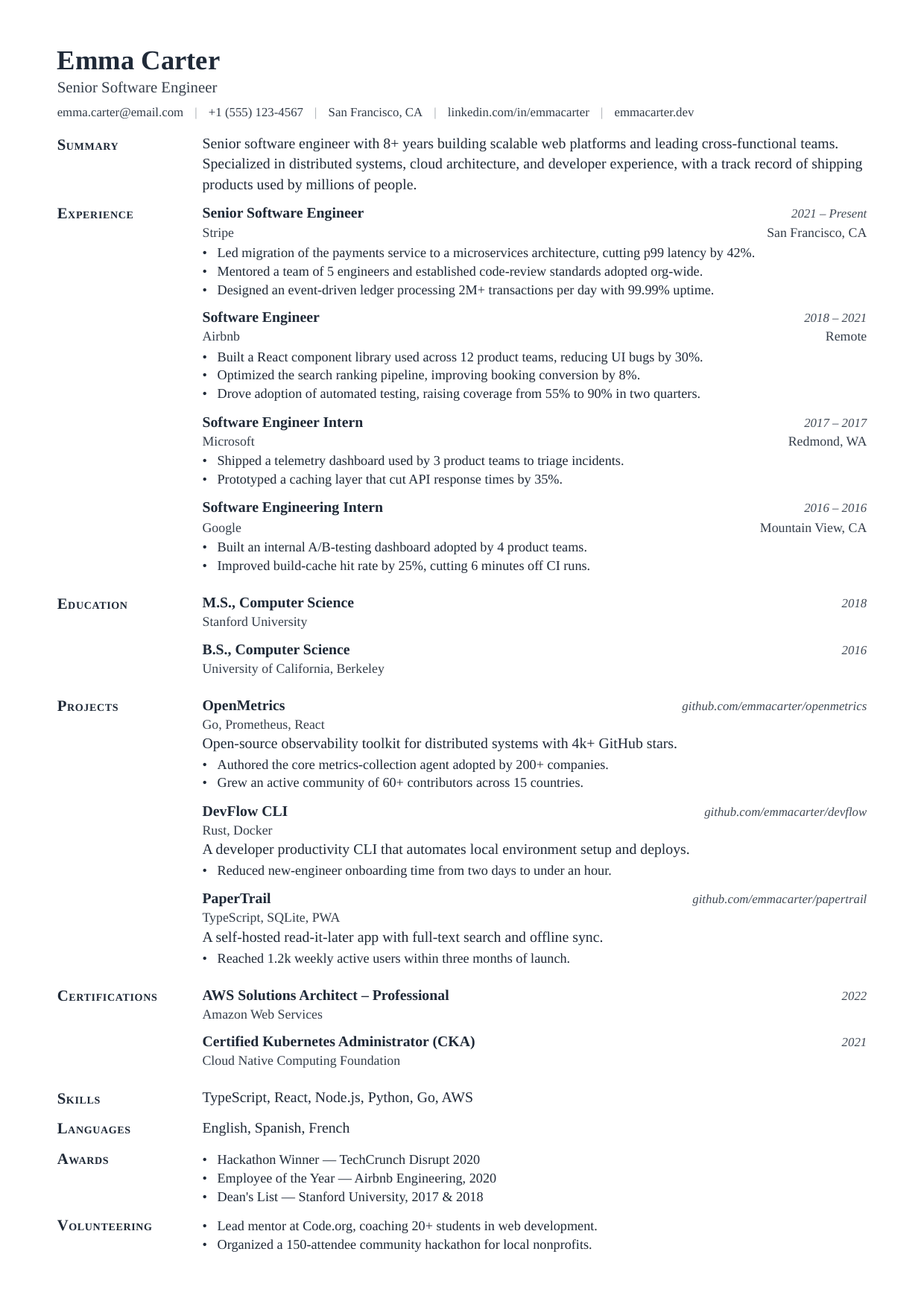 Caseload resume template