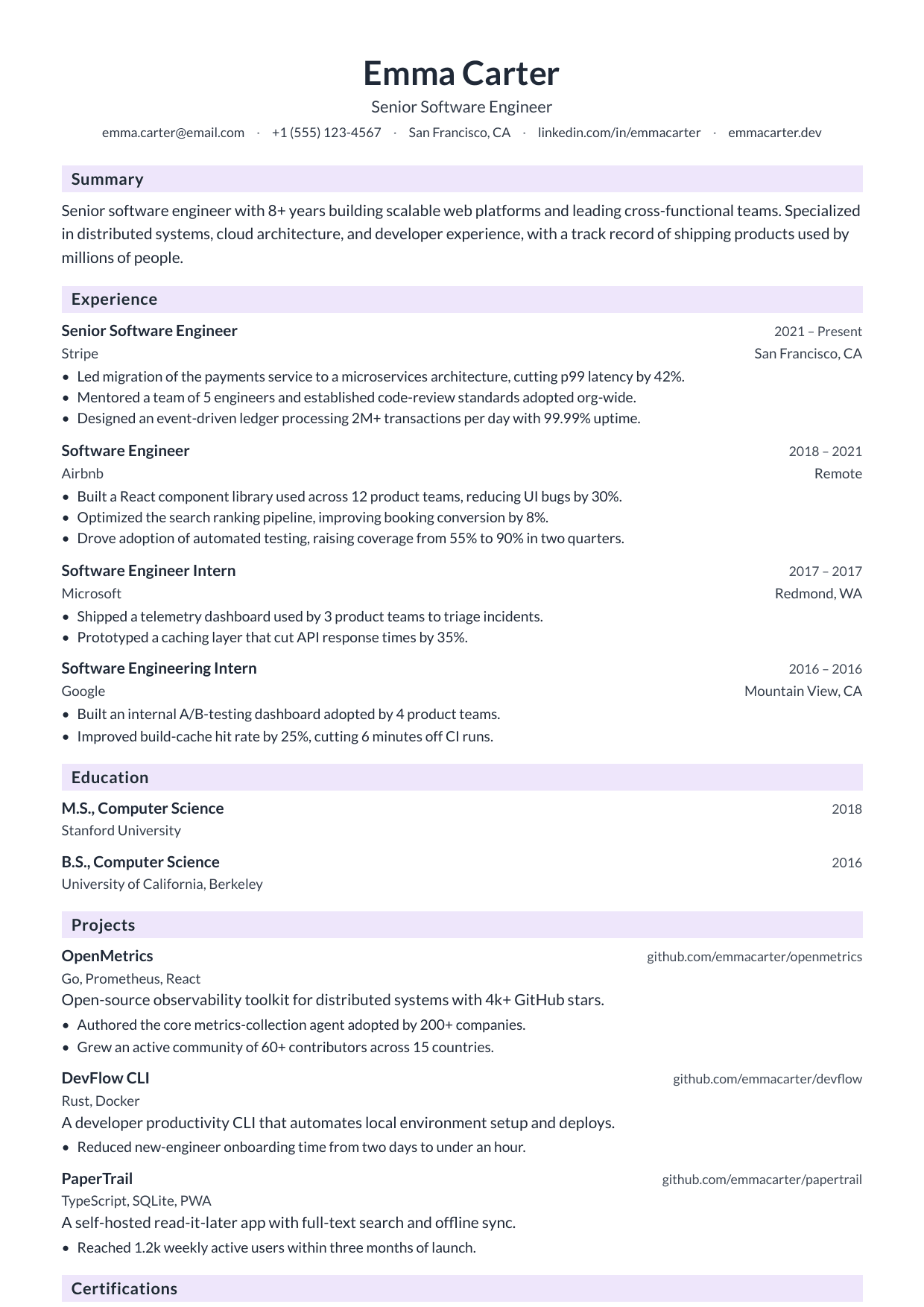 Chalk Lesson resume template