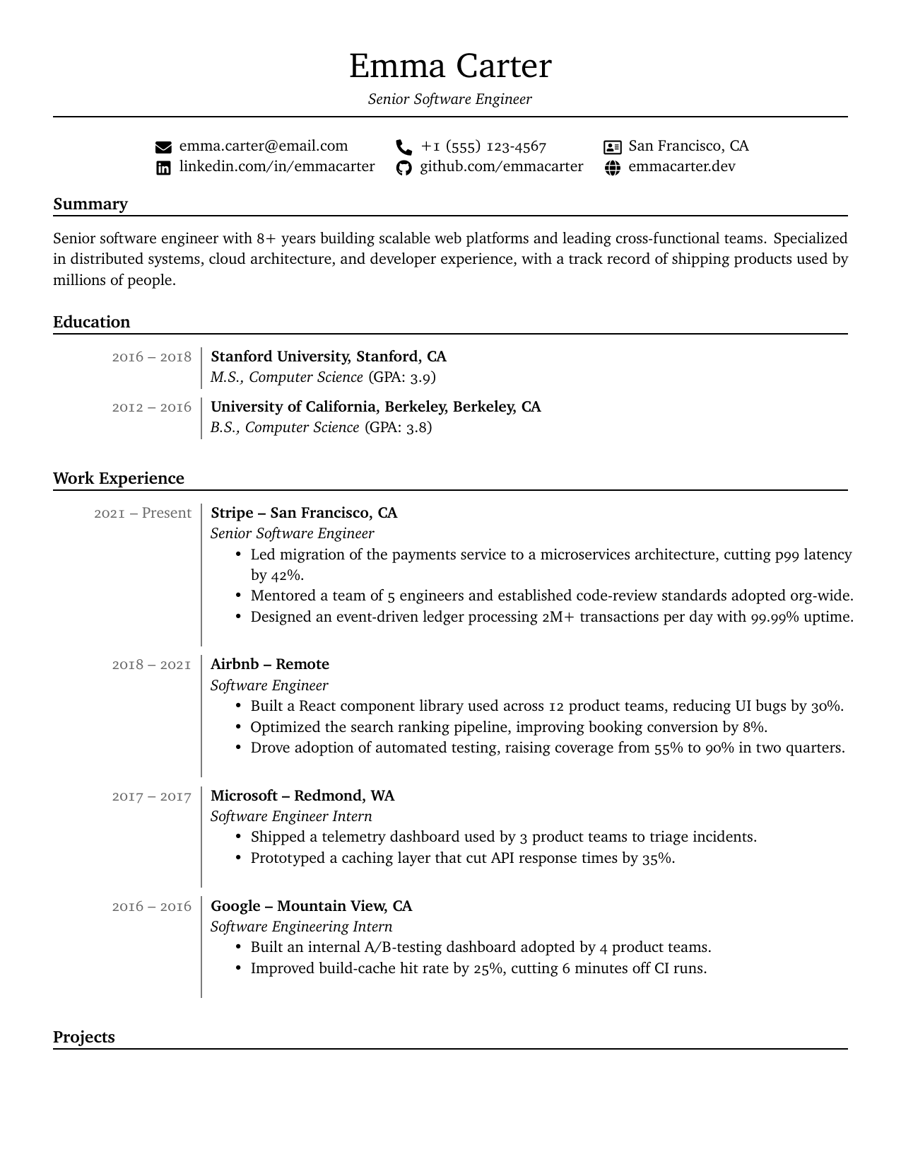 Retail Manager resume template