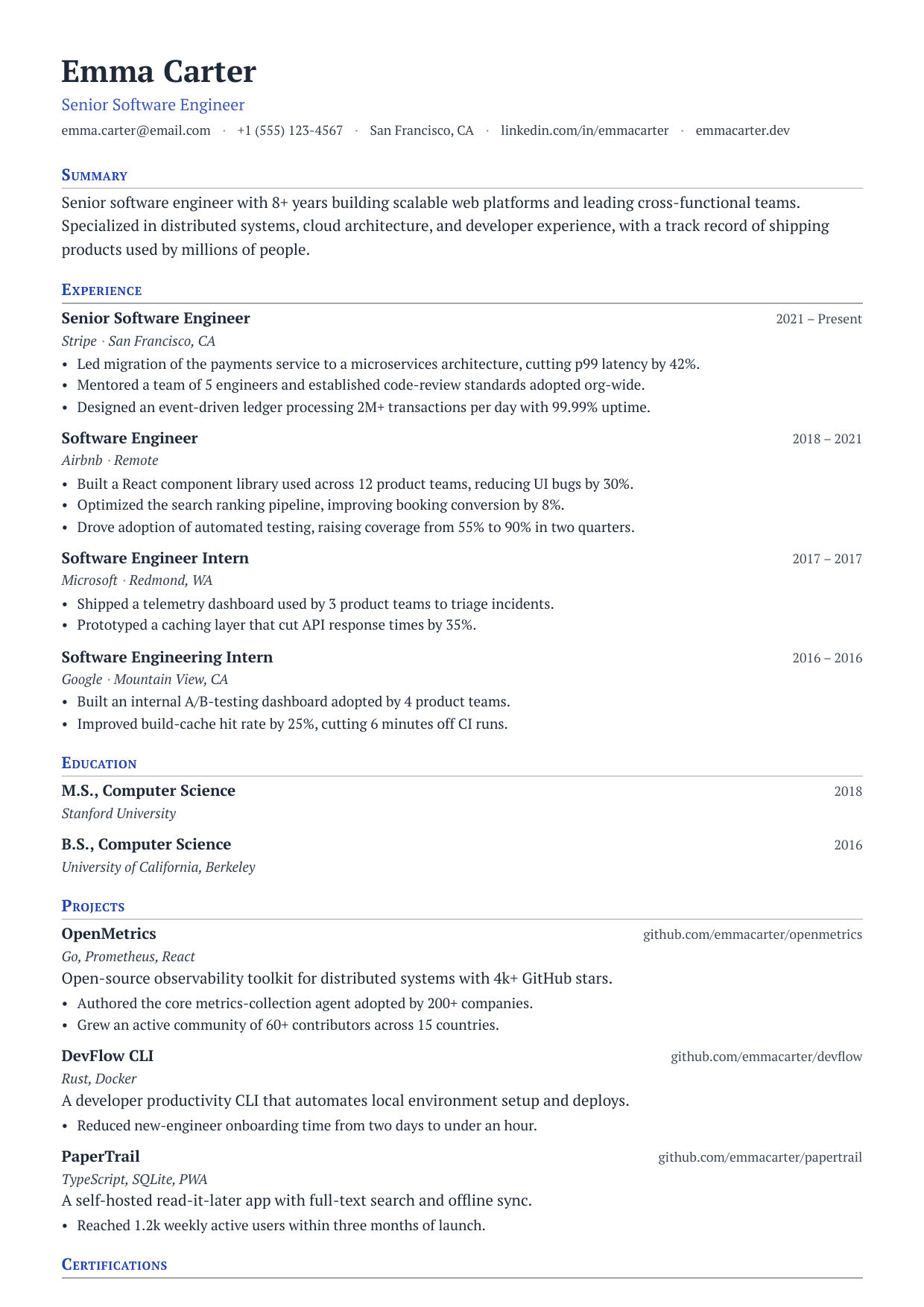 Counsel resume template