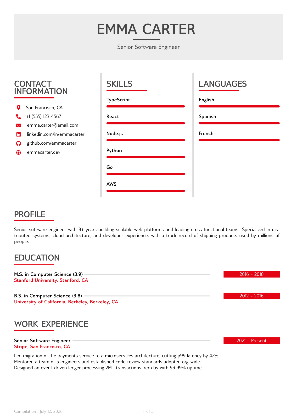 Strategy Manager resume template