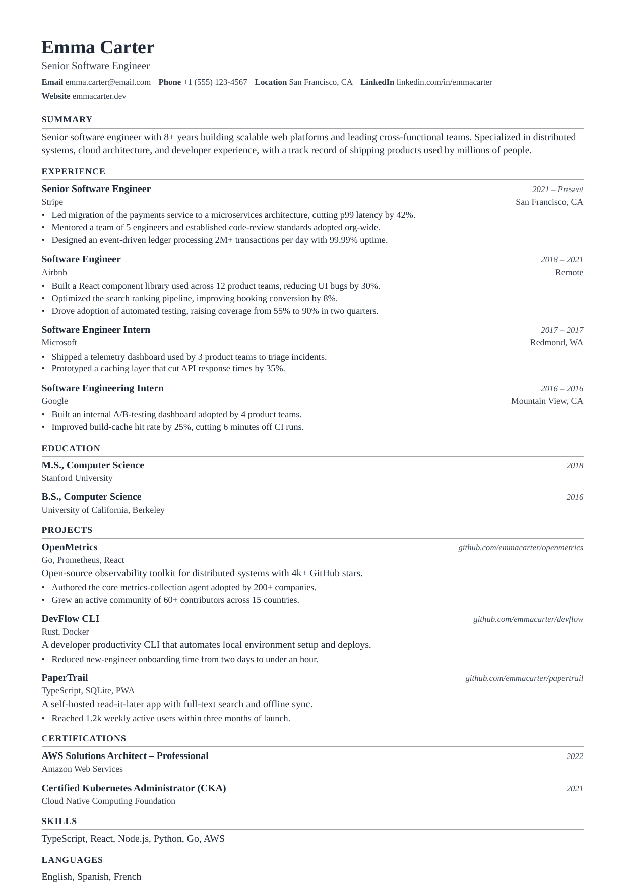 Footnote Nine resume template
