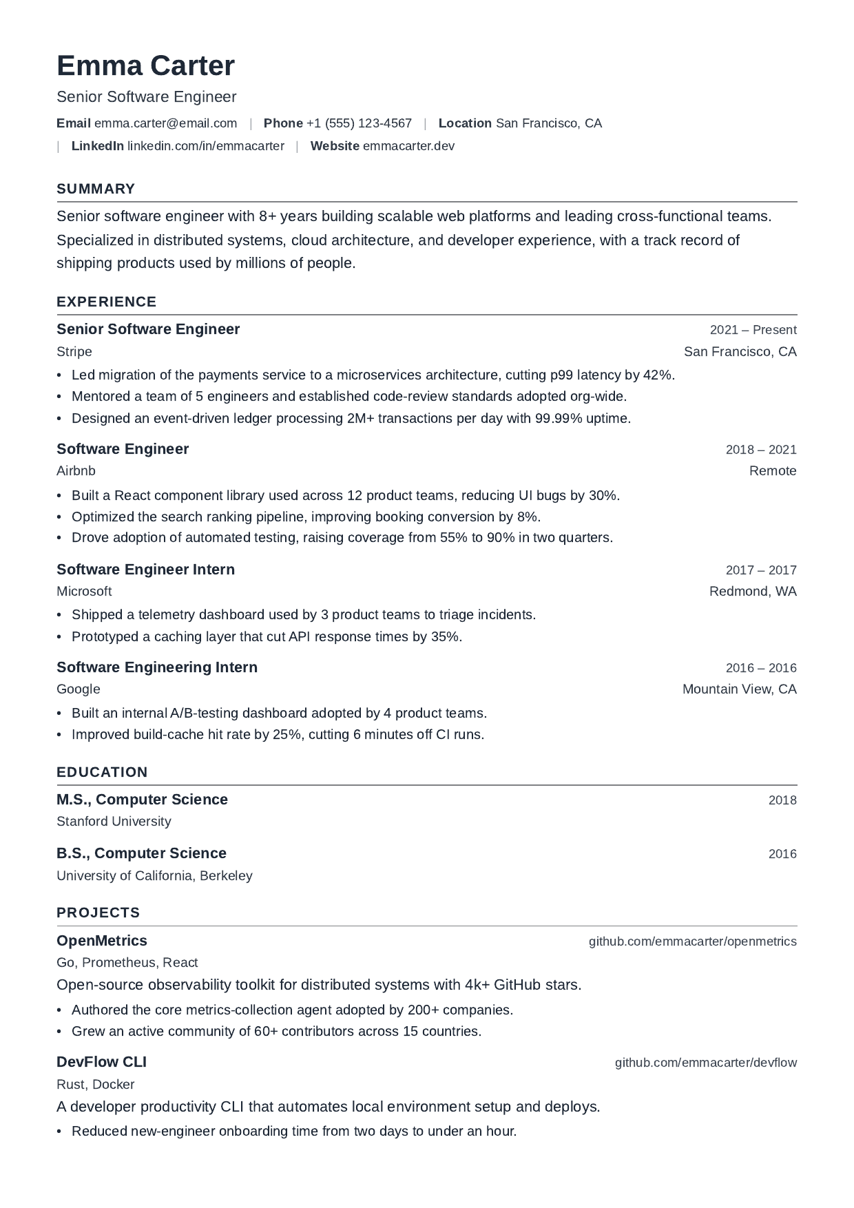 Front Desk resume template