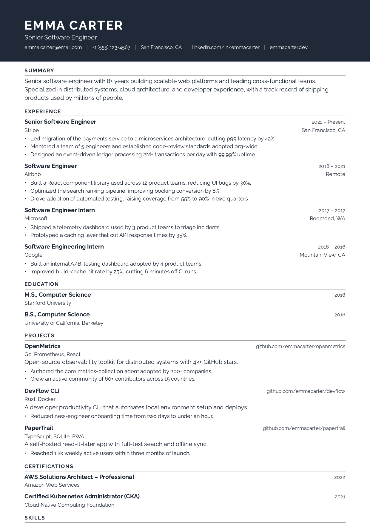 Graphite resume template