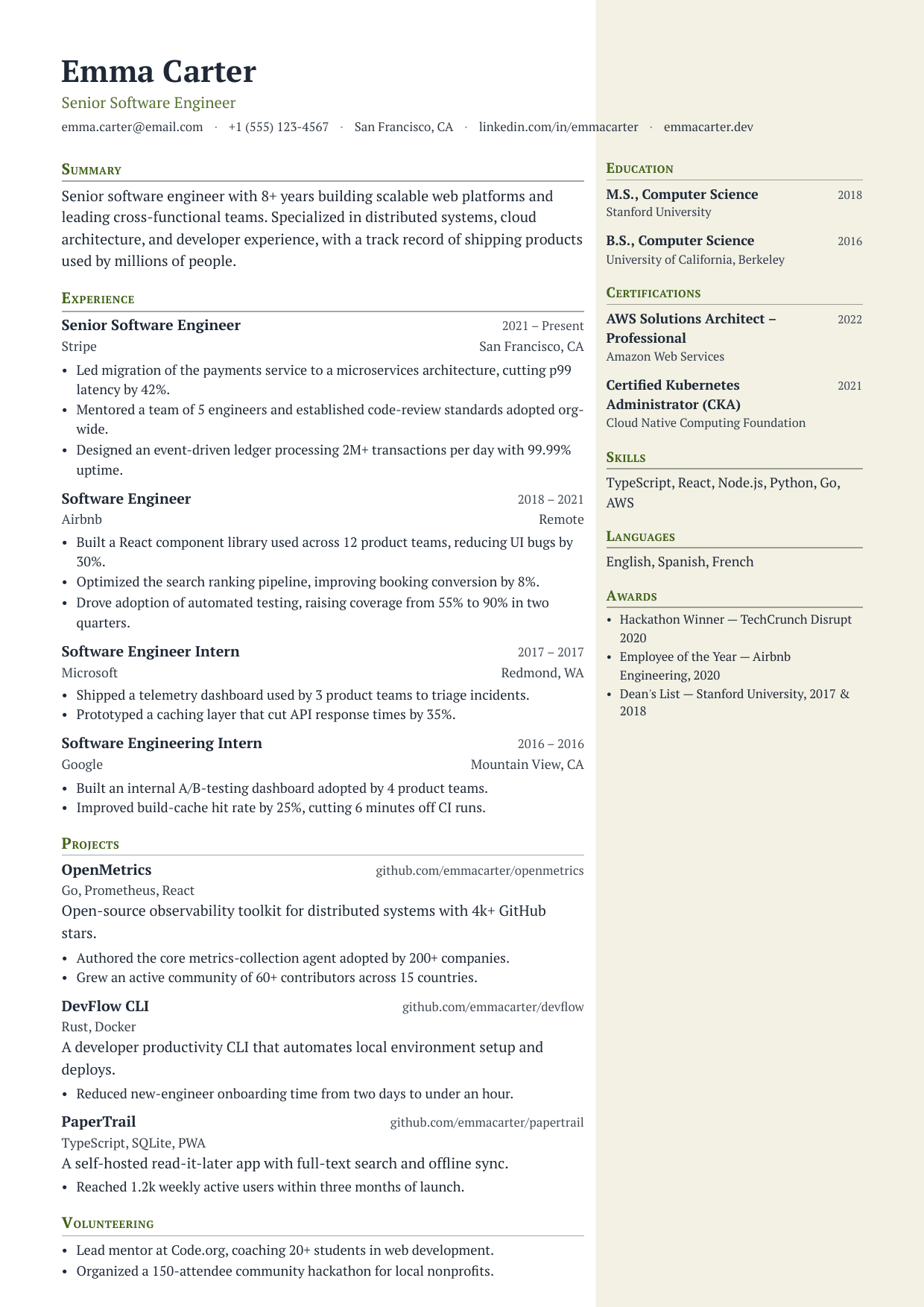 Harvest resume template