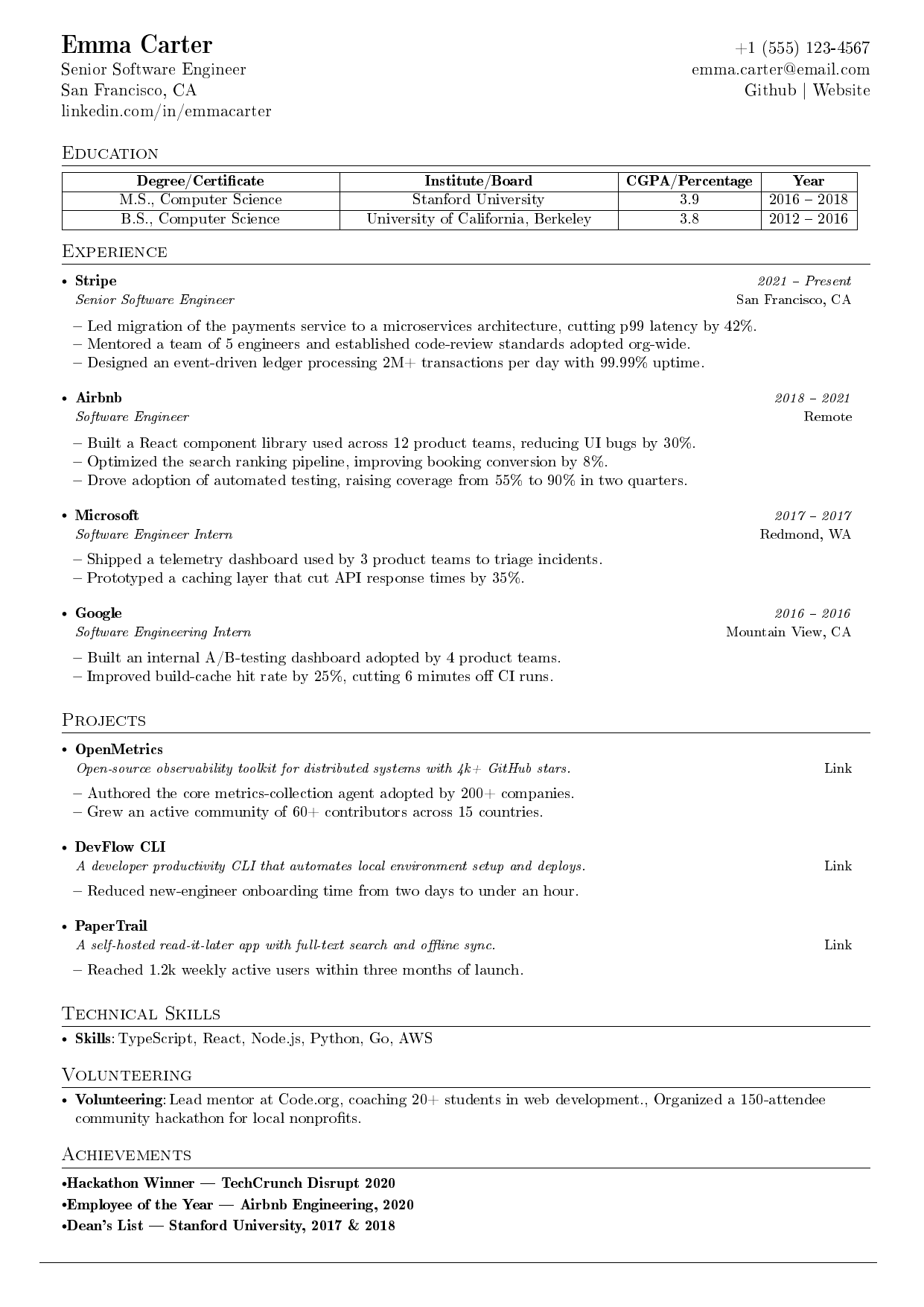Senior Systems Engineer resume template