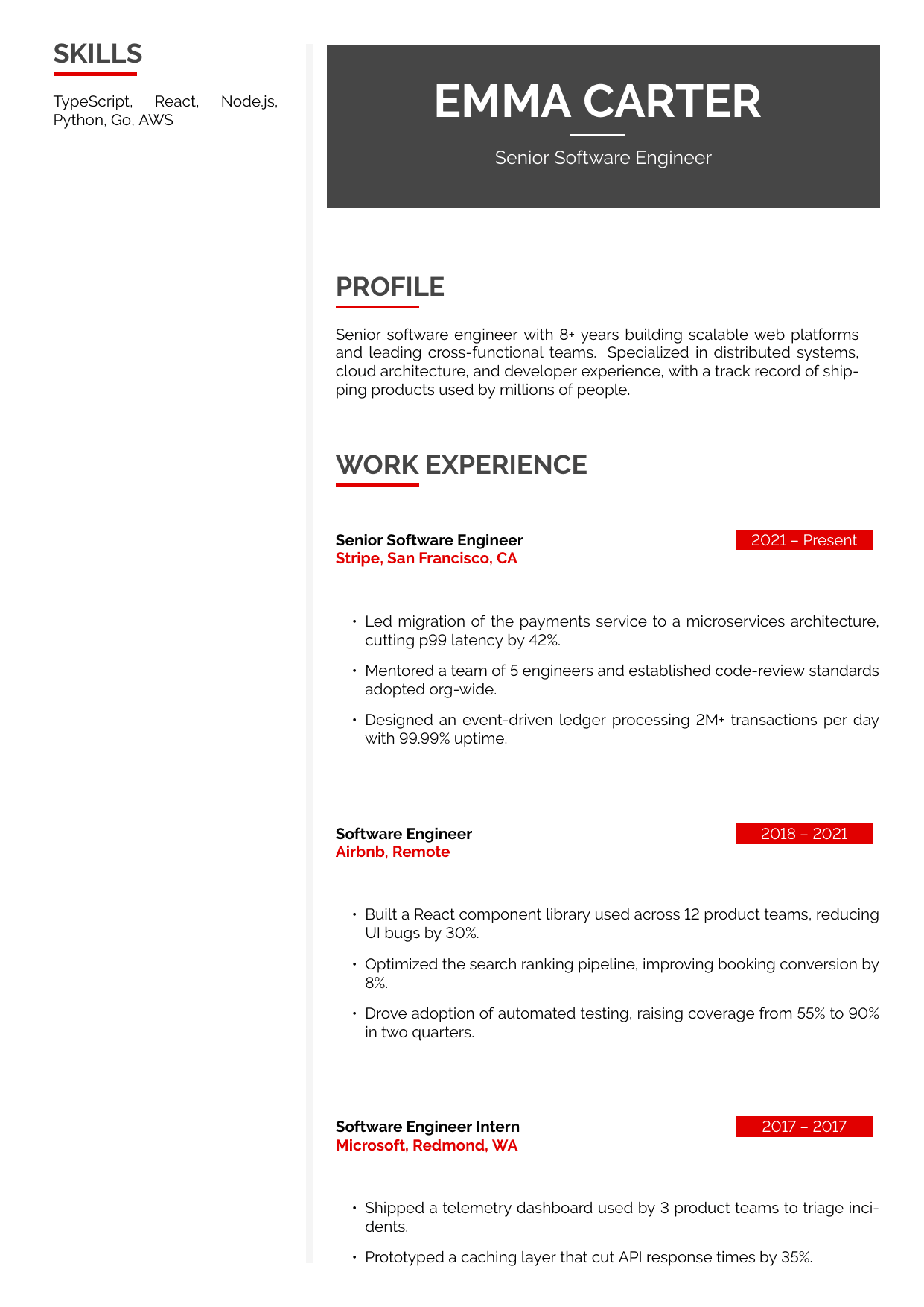 Brand Manager resume template
