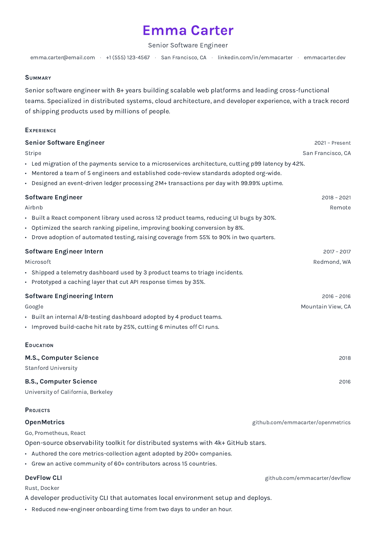 Karla Clean resume template
