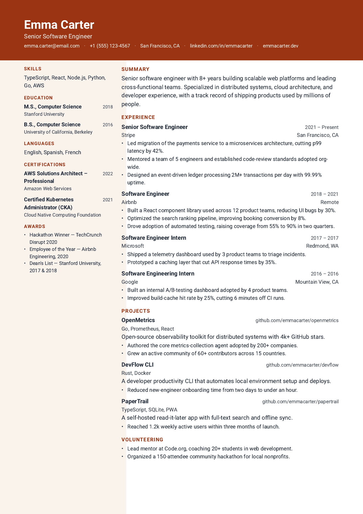 Kiln House resume template