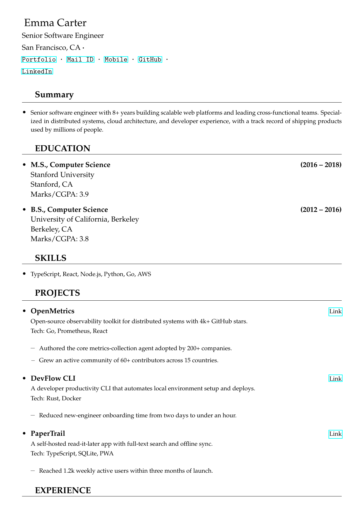 Waiter/Waitress resume template