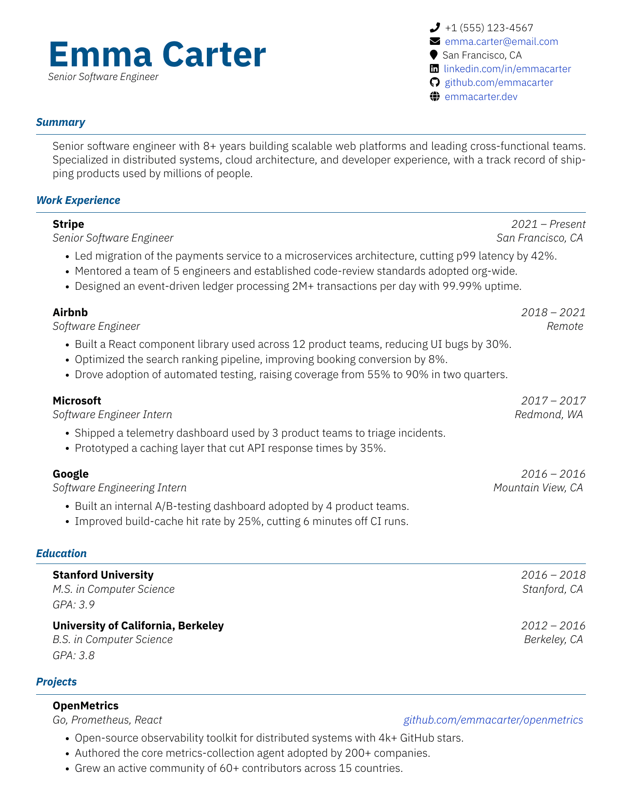 Mechanical Engineer resume template