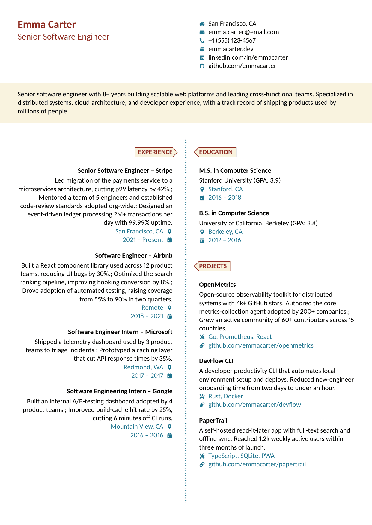 Recruiter resume template