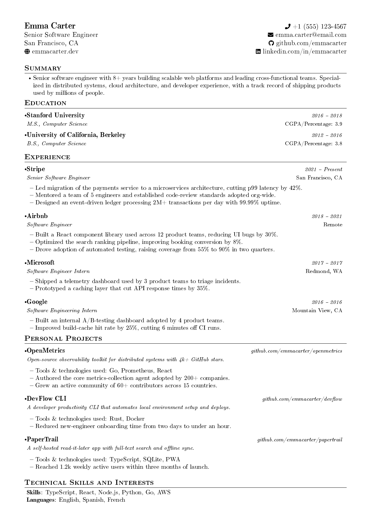 Industrial Engineer resume template