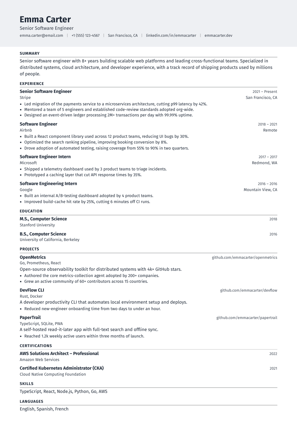 Monorepo resume template
