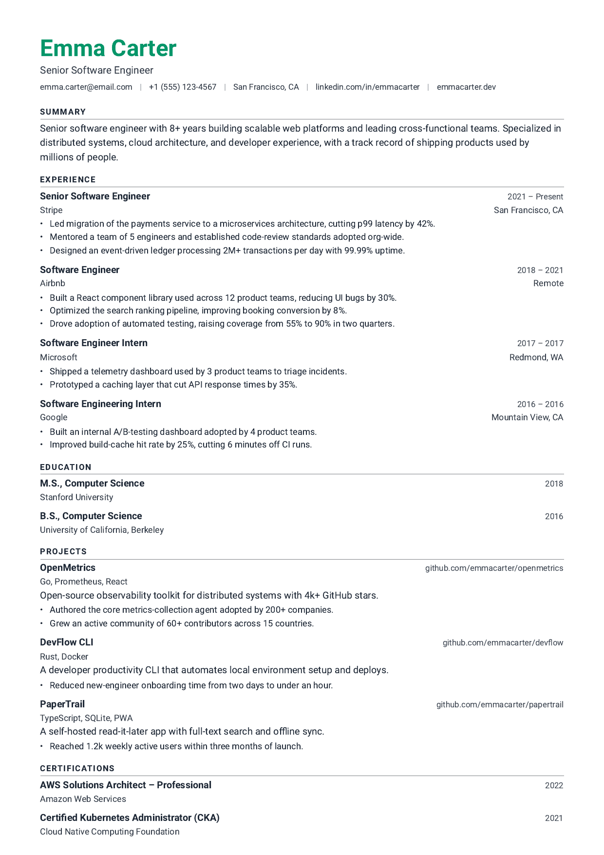 Neon Quiet resume template
