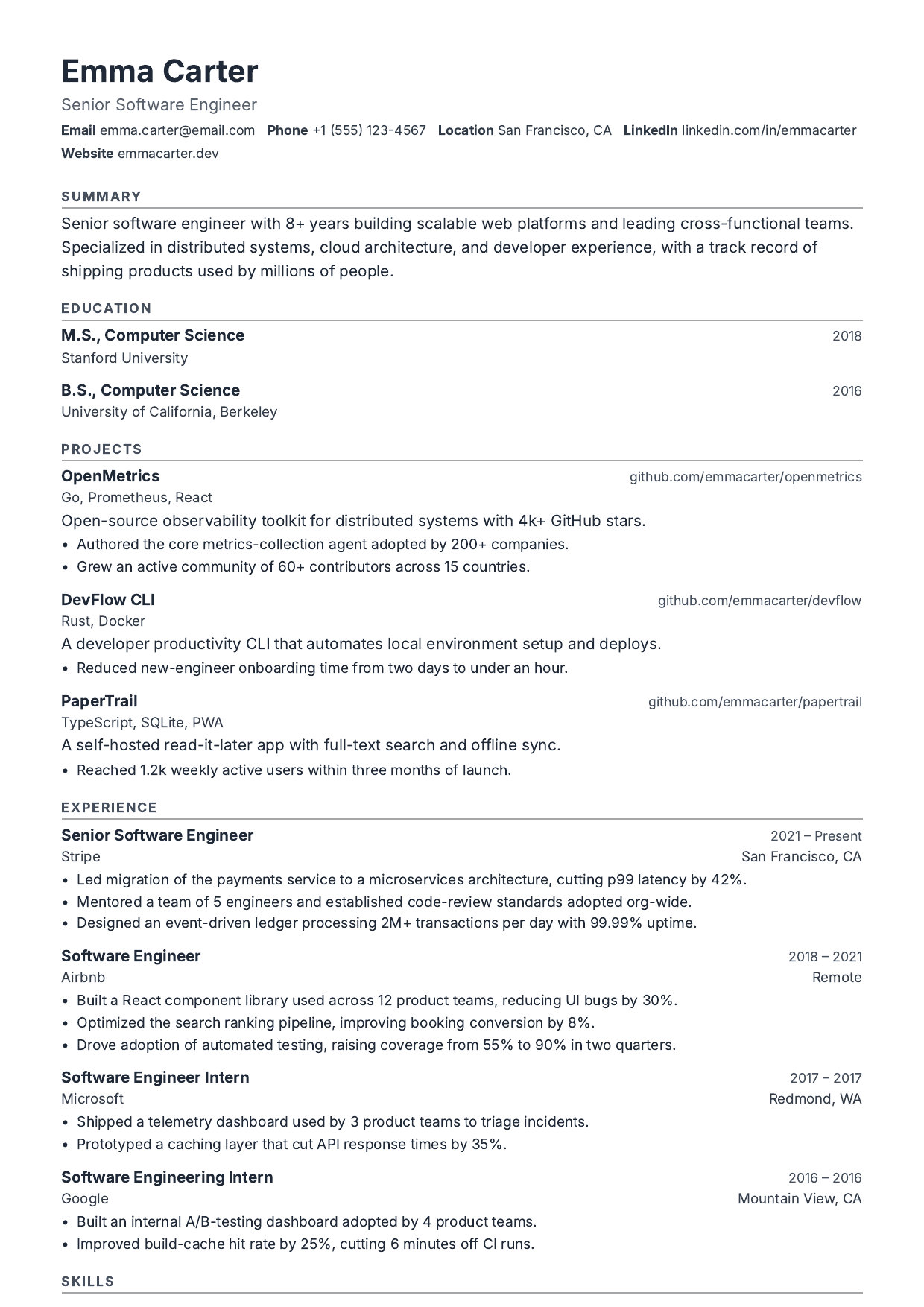 New Hire resume template
