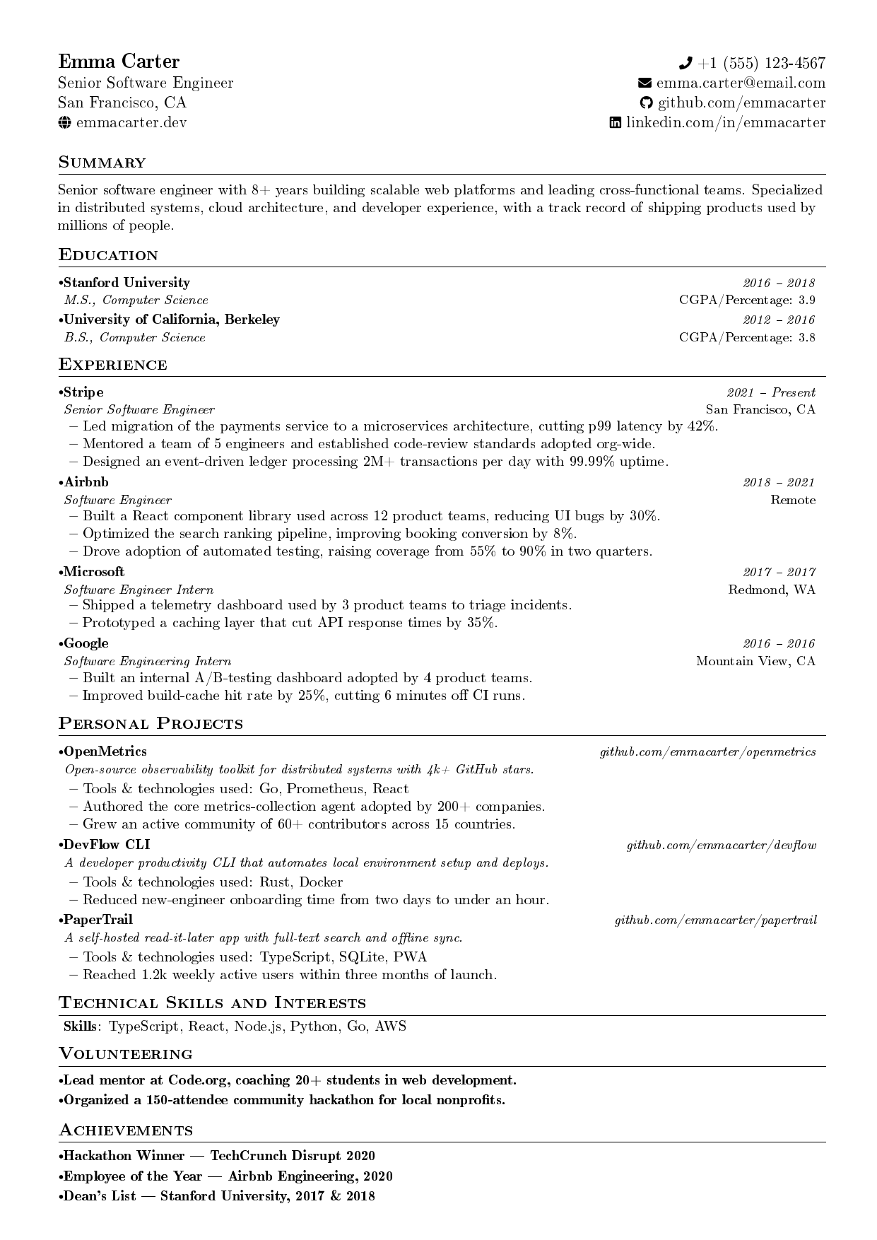 Security Engineer resume template