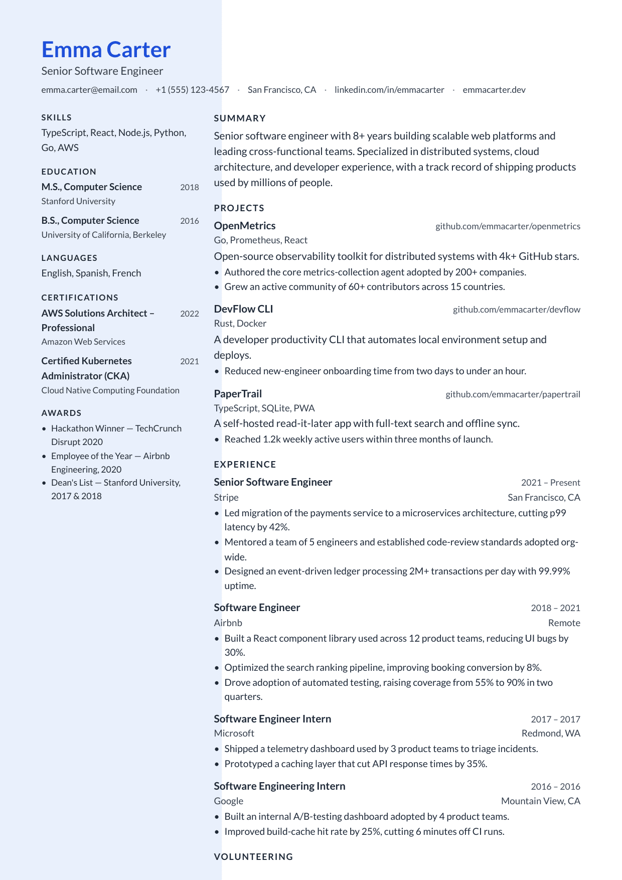 Orientation Day resume template