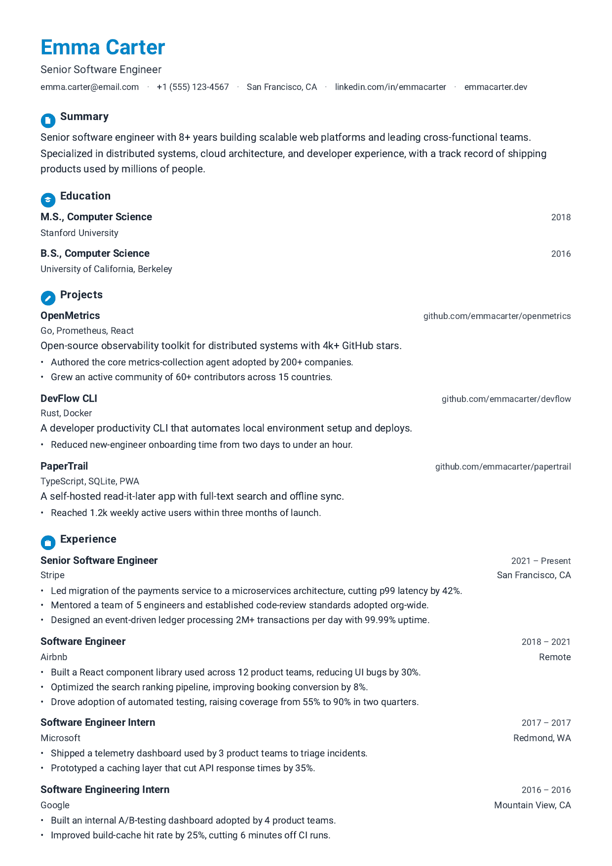 Playbook Jr resume template