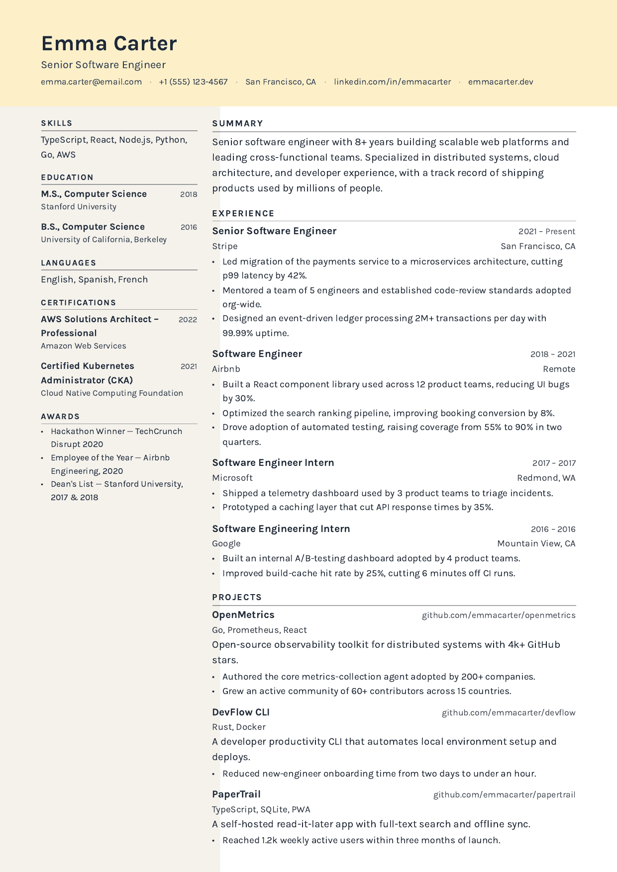 Print Shop resume template