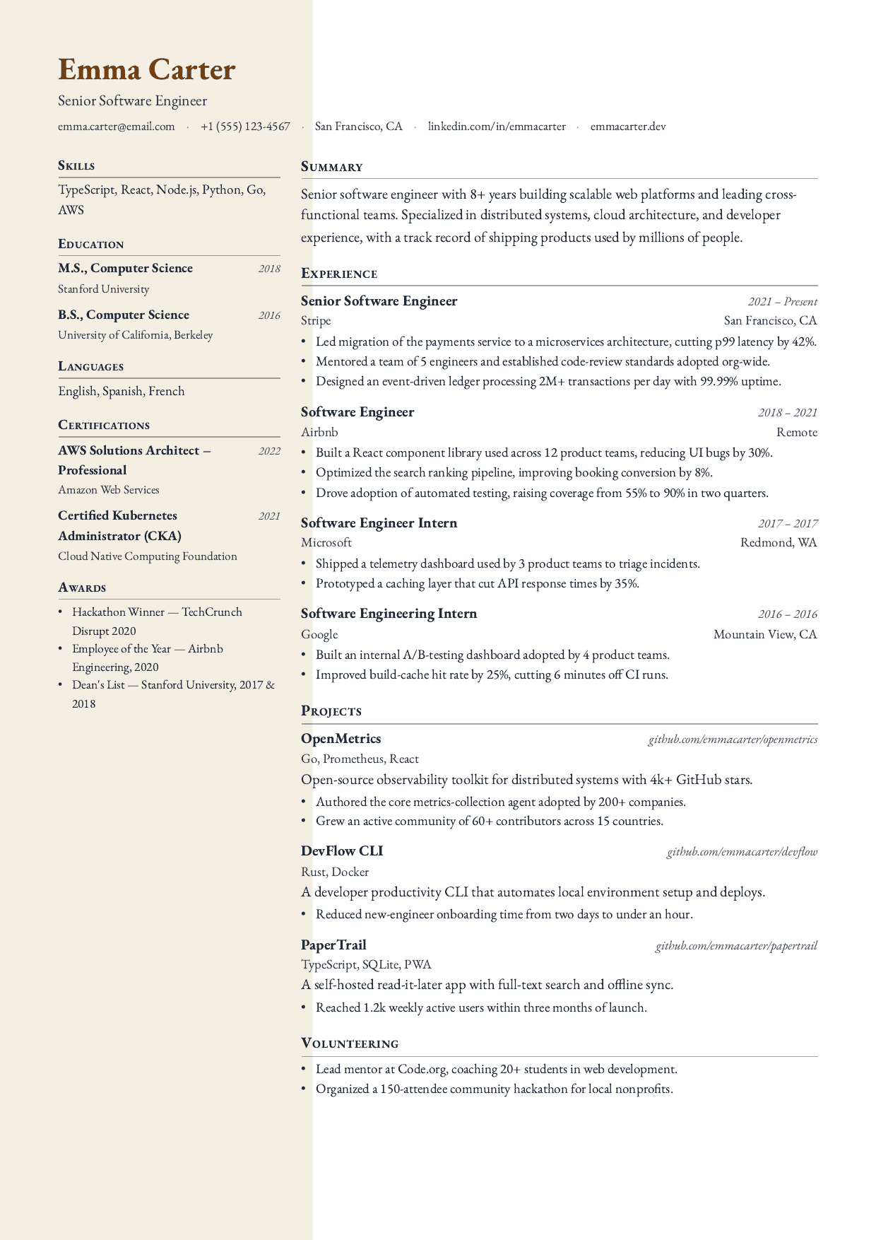 Reading Room resume template