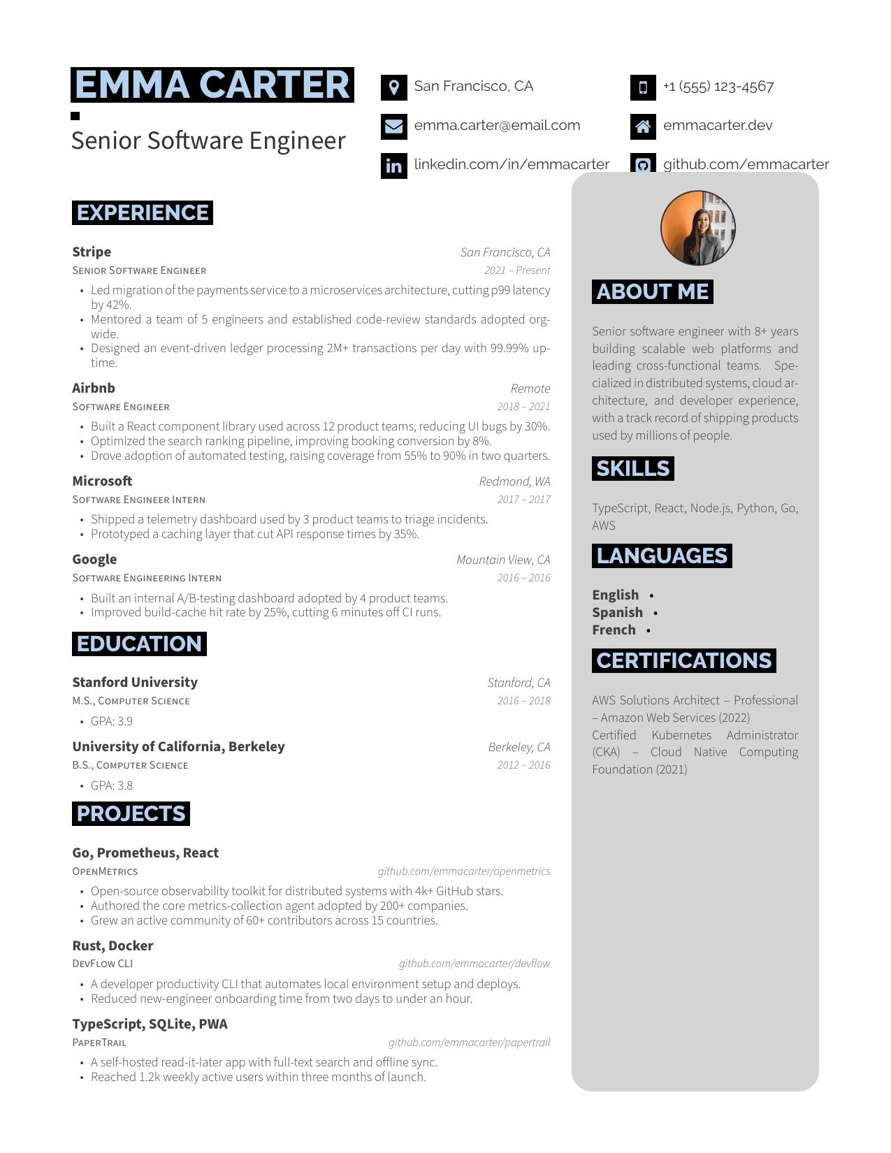 Truck Driver resume template