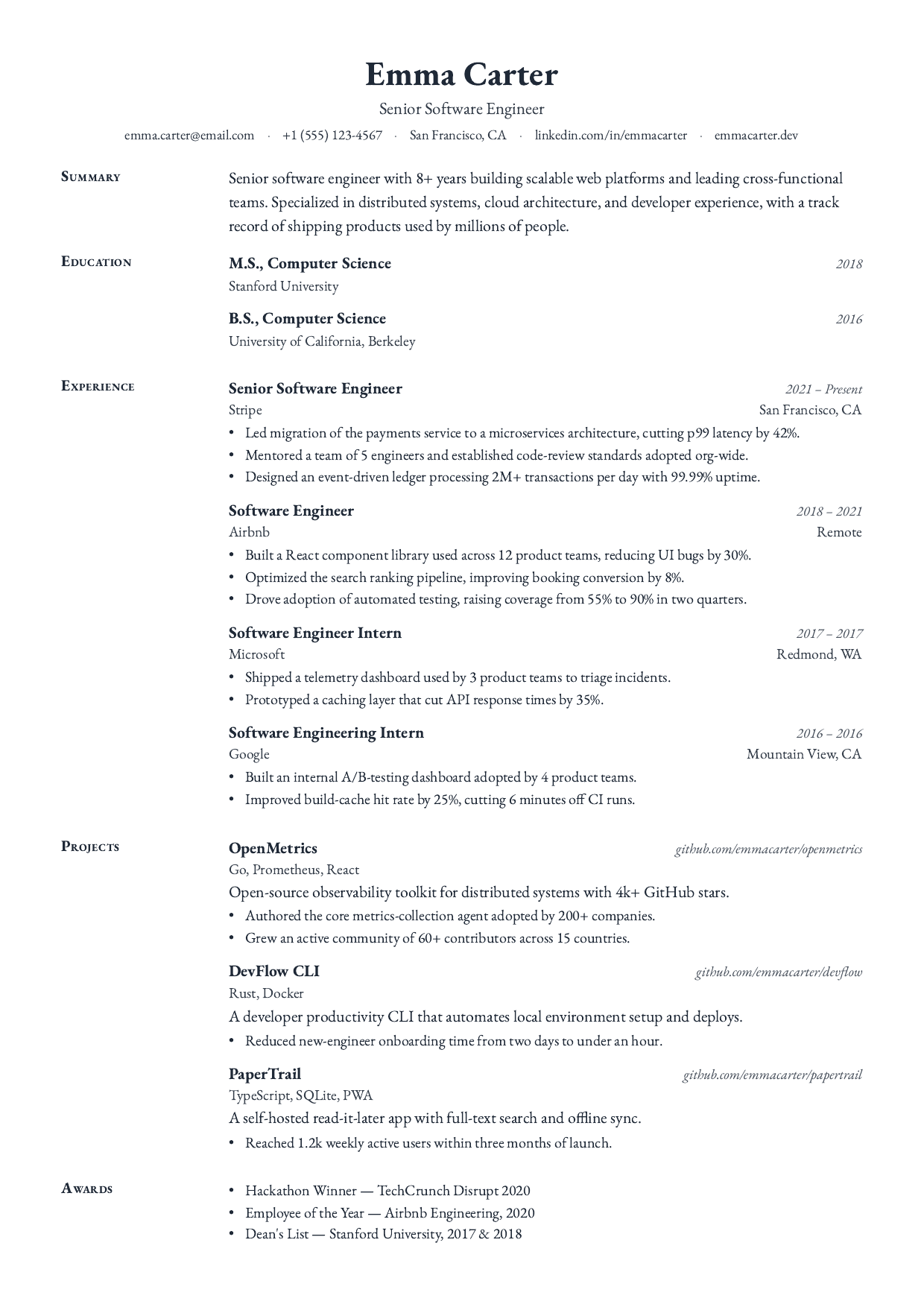 Registrar resume template