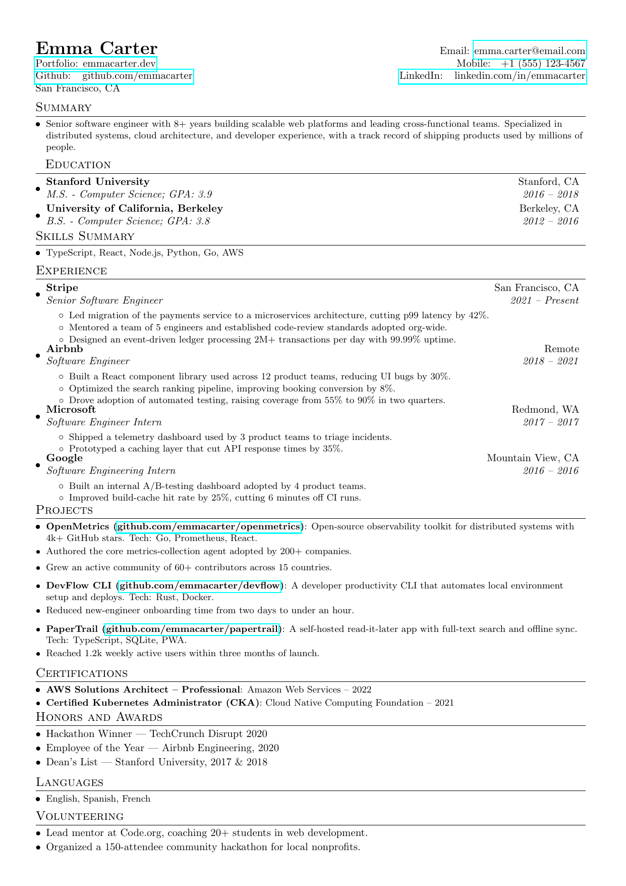 Electrical Engineer resume template