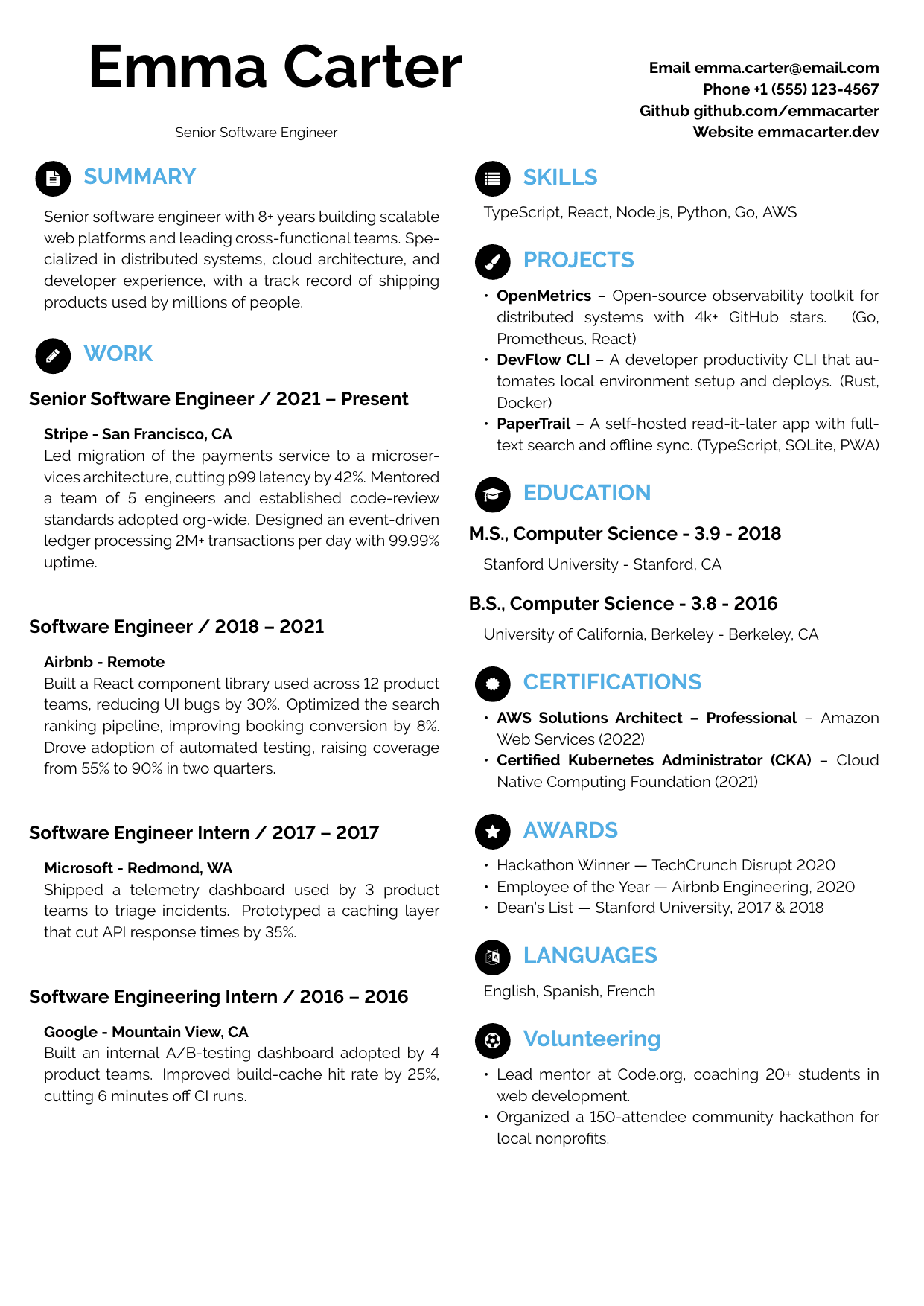 Real Estate resume template
