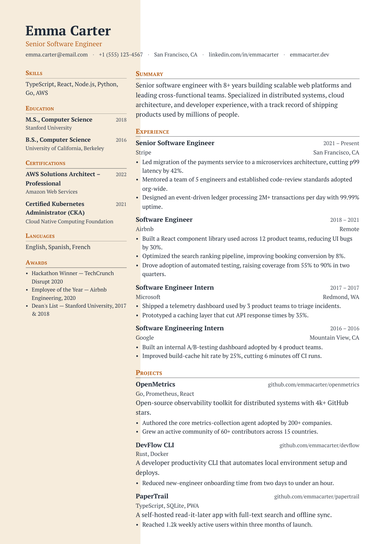 Sandbar resume template