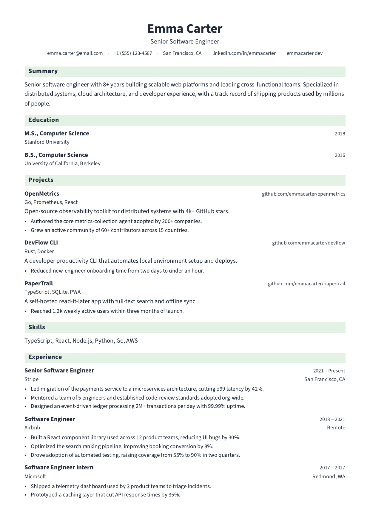Seedling resume template