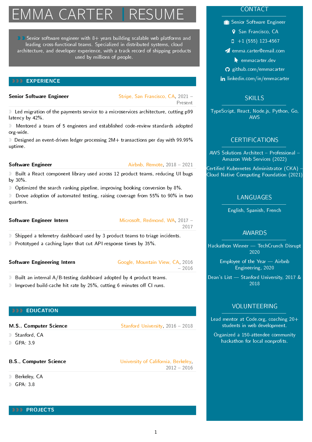 Lawyer resume template
