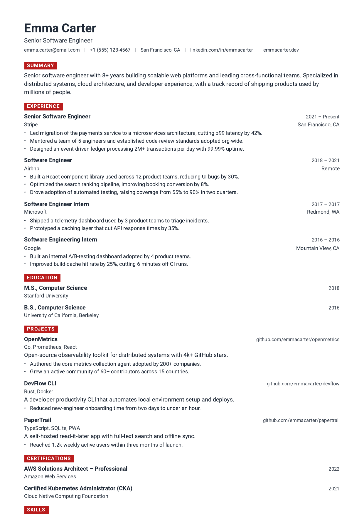 Signal Box resume template