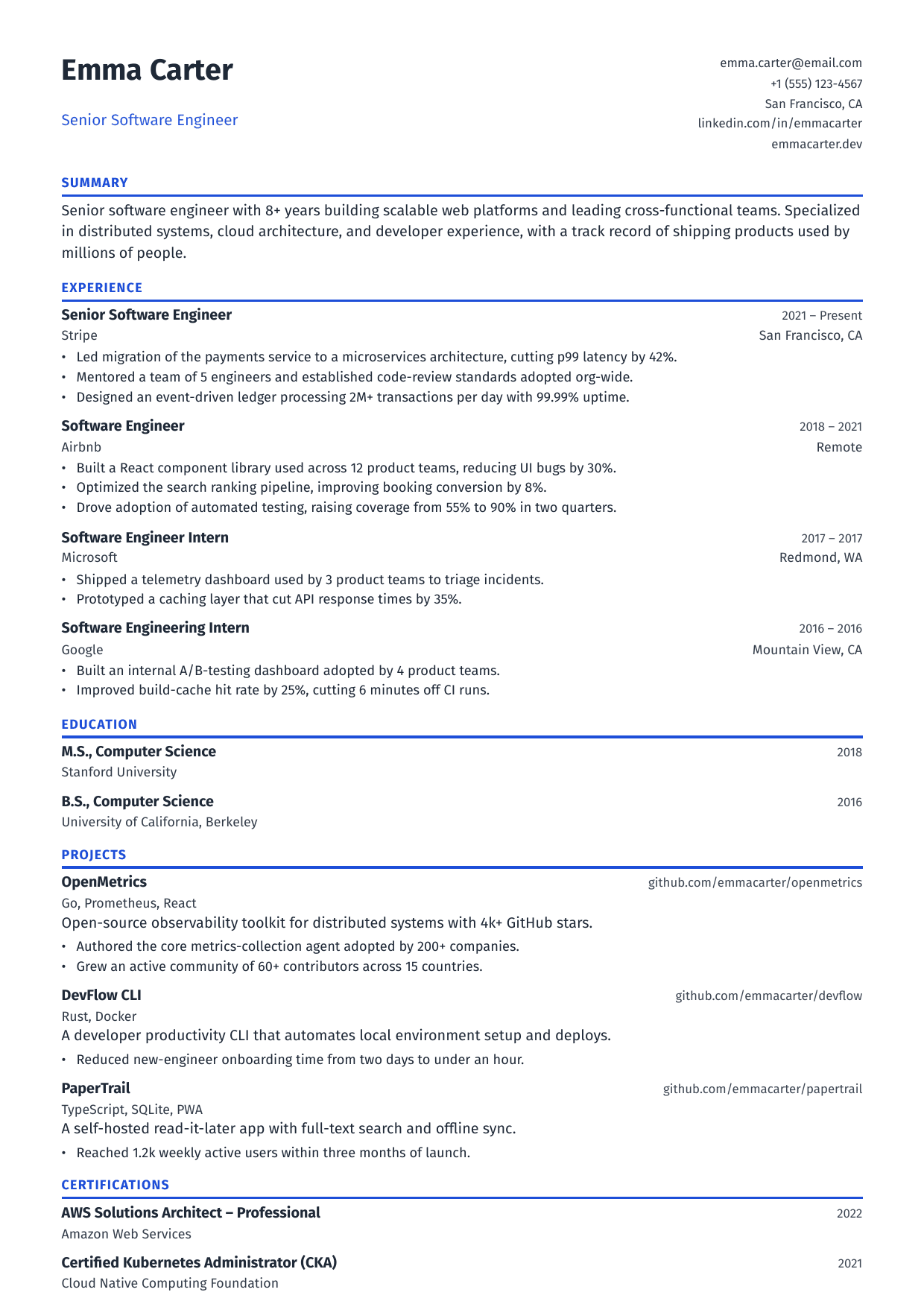 Site Foreman resume template