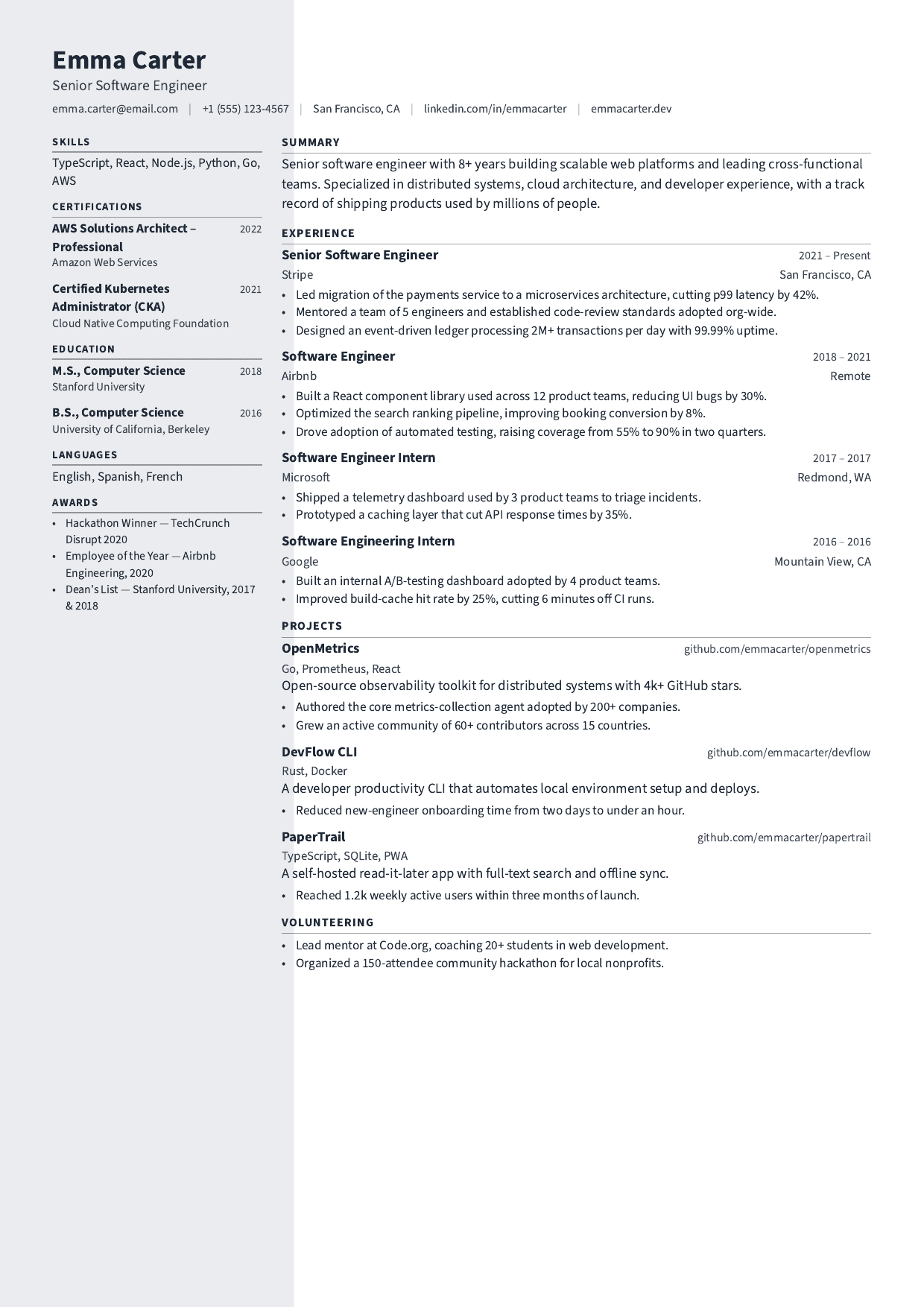 Site Survey resume template
