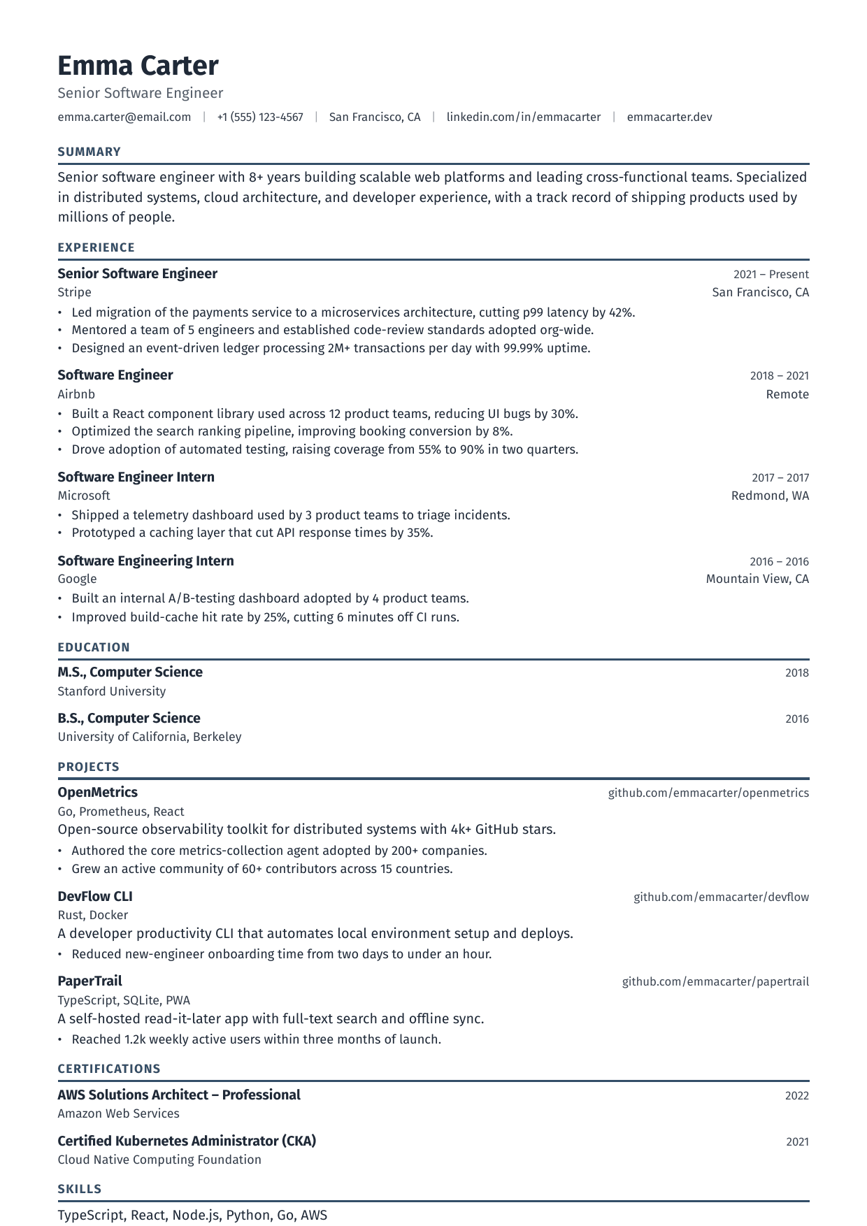 Steelworks resume template
