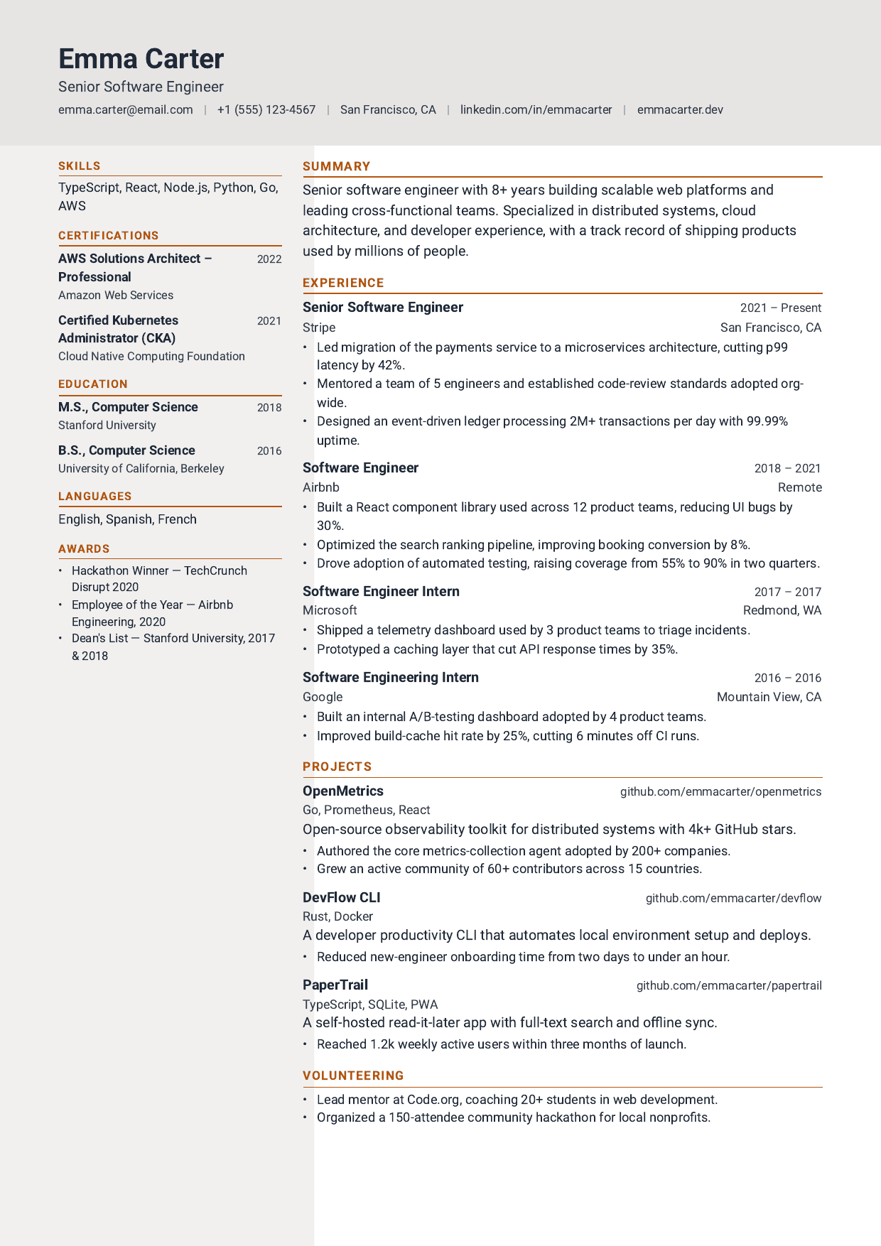 Switch Yard resume template