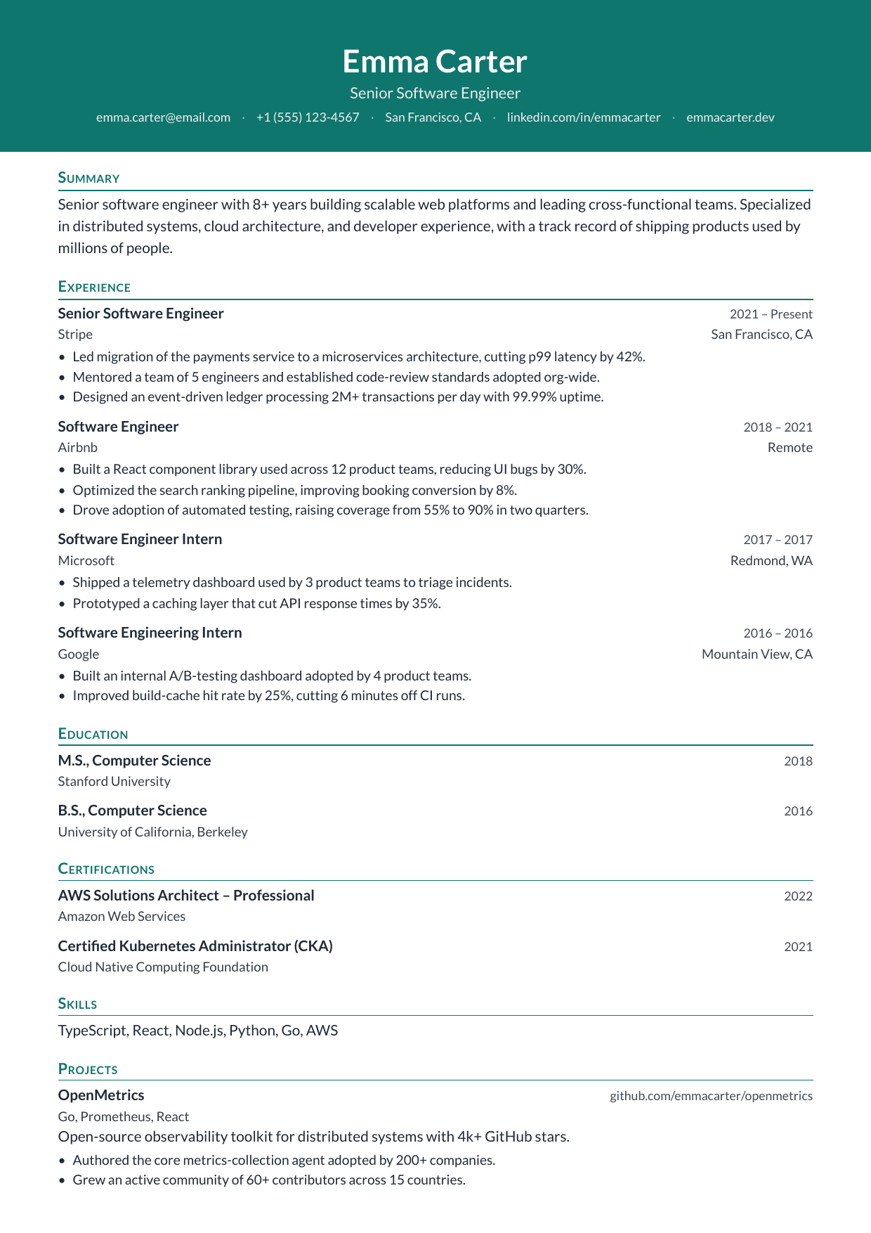 Tidewater resume template
