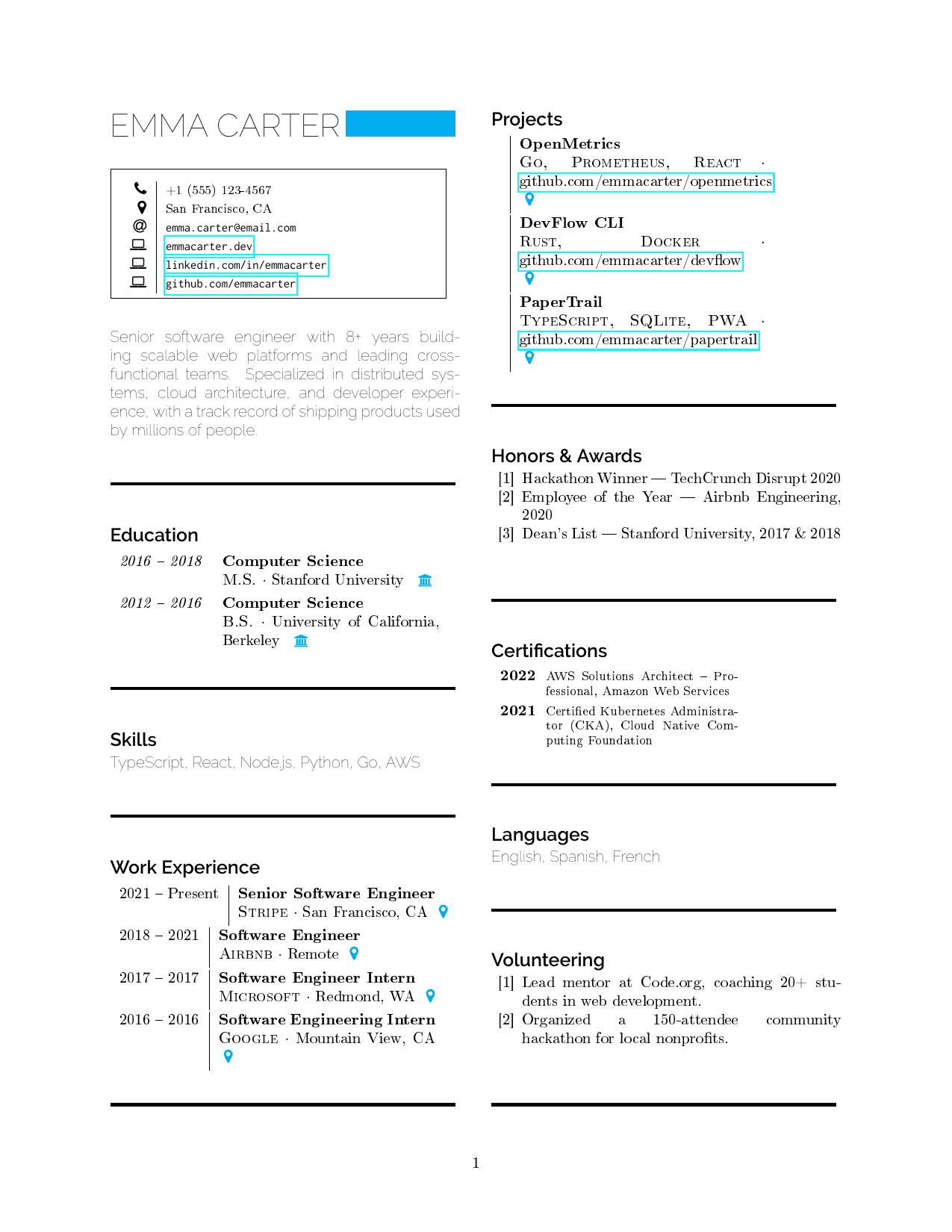Fourth Year Student resume template