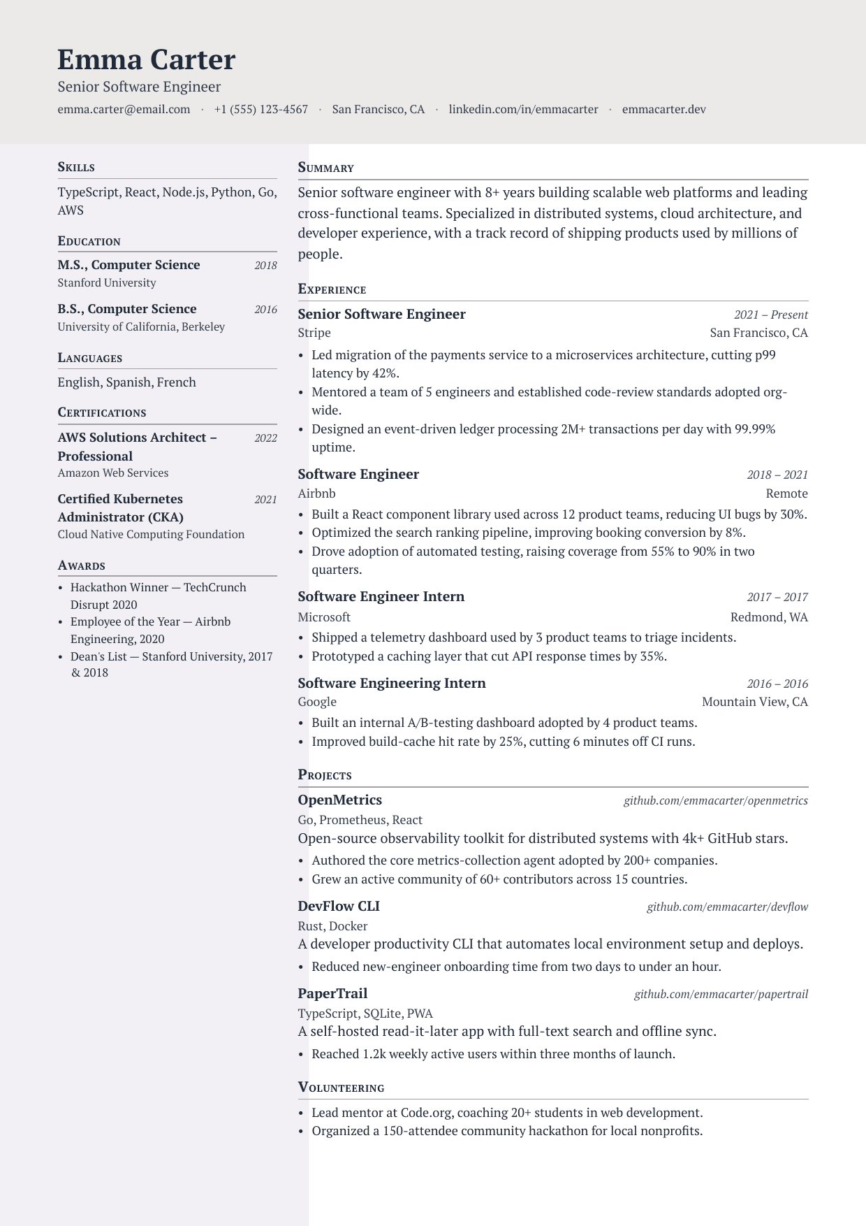 Vestibule resume template